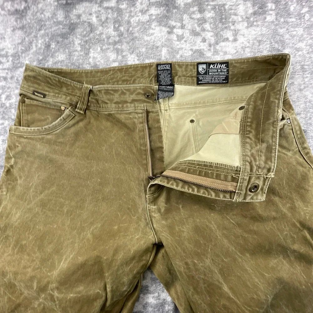 Kuhl Mens 40x32 Ryder Pants Khaki Patina Dye Distressed Outdoor Hiking Workwear - Picture 15 of 16